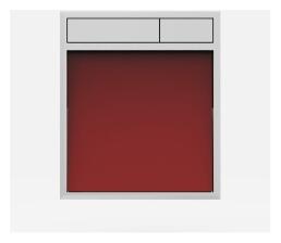SANIT Betätigungsplatte LIS ohne Beleuchtung Grundplatte Glas rot Tastenpaar chrom